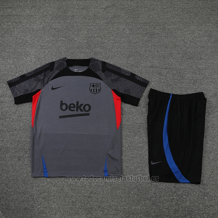Chandal del Barcelona Manga Corta 2022-2023 Gris - Pantalon Corto